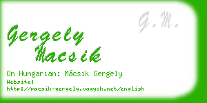 gergely macsik business card