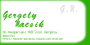 gergely macsik business card